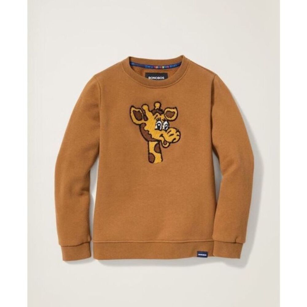 Bonobos NWT Kids Geoffrey Long Sleeve Crewneck Graphic Sweatshirt Rubber